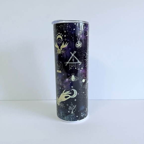 Celestial Hippie Black and Purple 20oz Skinny Tumbler - Picture 4 of 4
